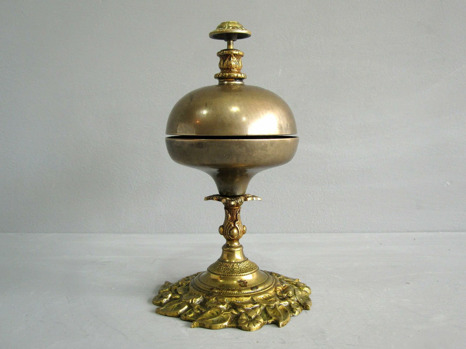 Bronze And Brass Twist Top Service Desk Bell photo furniture