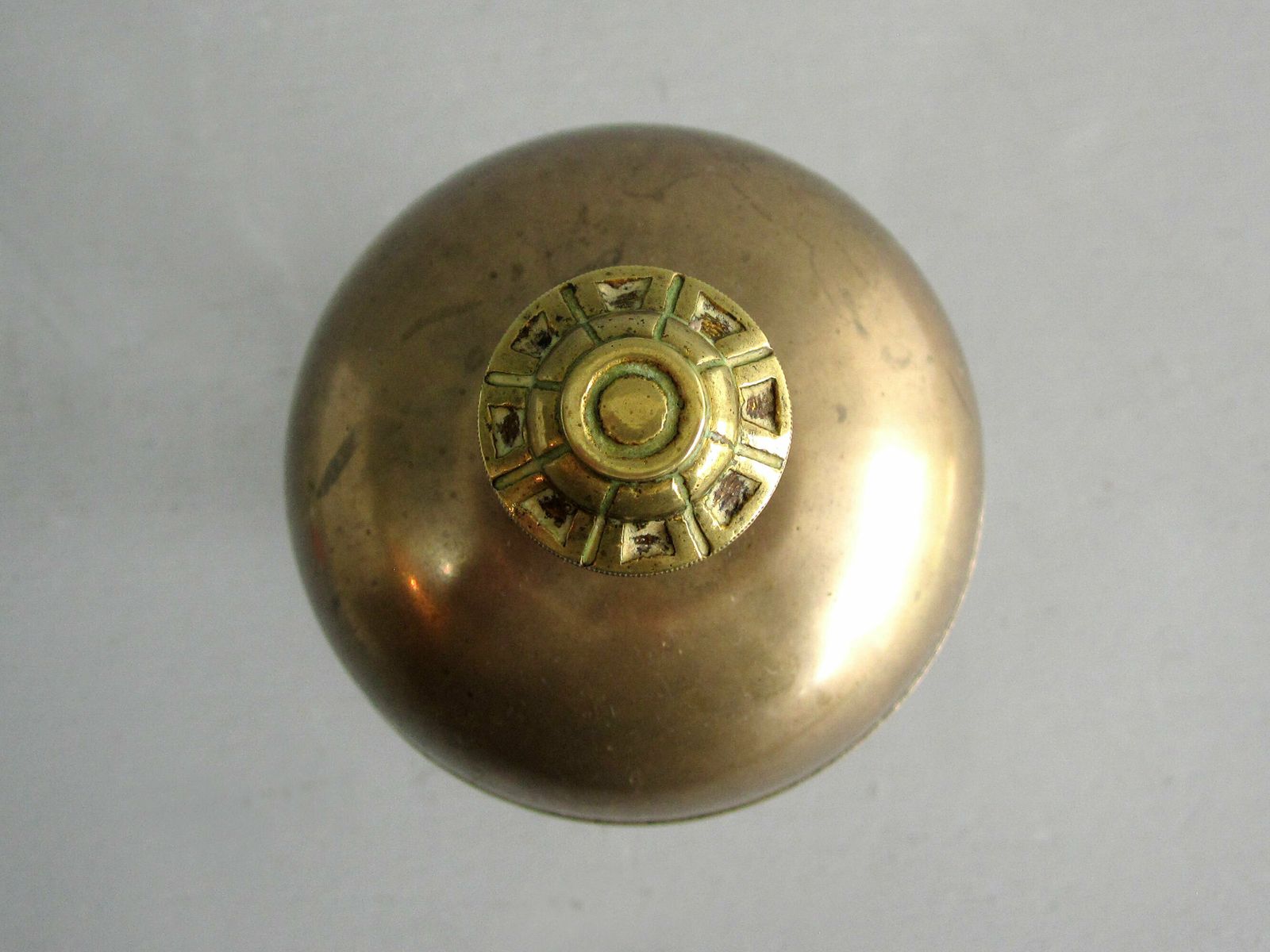 Bronze And Brass Twist Top Service Desk Bell photo vinterior