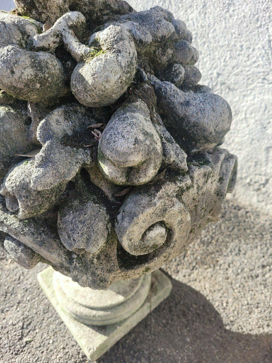 Fruit Bowls, Stone Garden Vases, Early 20th Century photo vintage