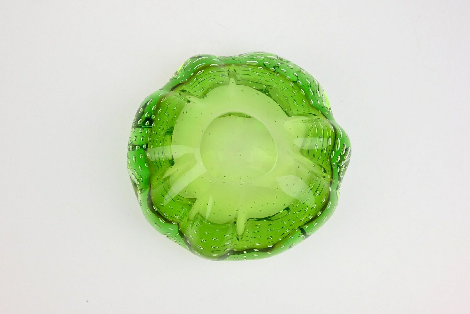 Hana Machovska Mstisov Mid Century Ashtray, Czech Art Mid Century , Vintage Glass Bowl photo vintage