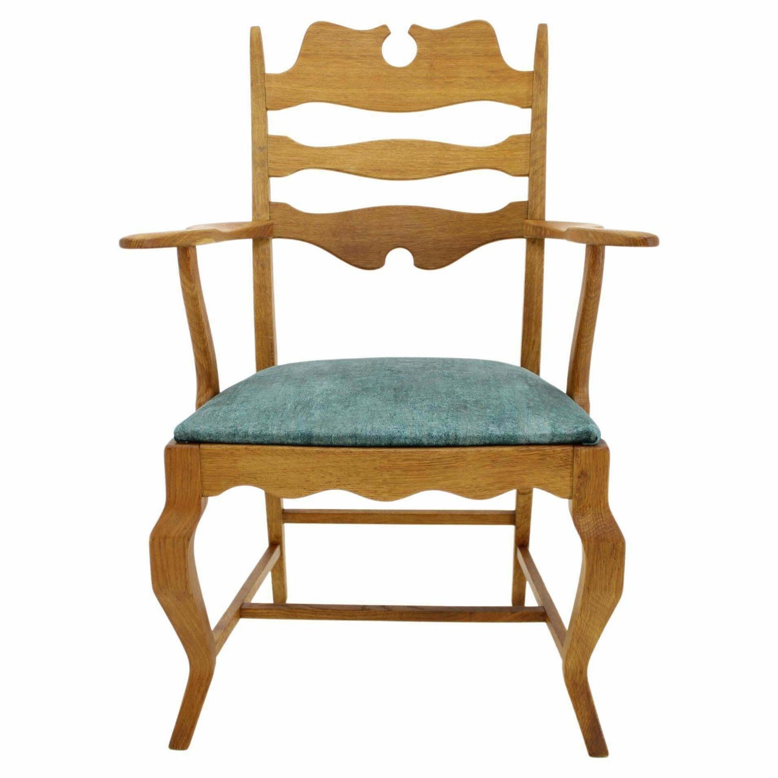 1960s Henning Kjærnulf Razorblade Armchair In Solid Oak For Eg Møbler, Denmark
