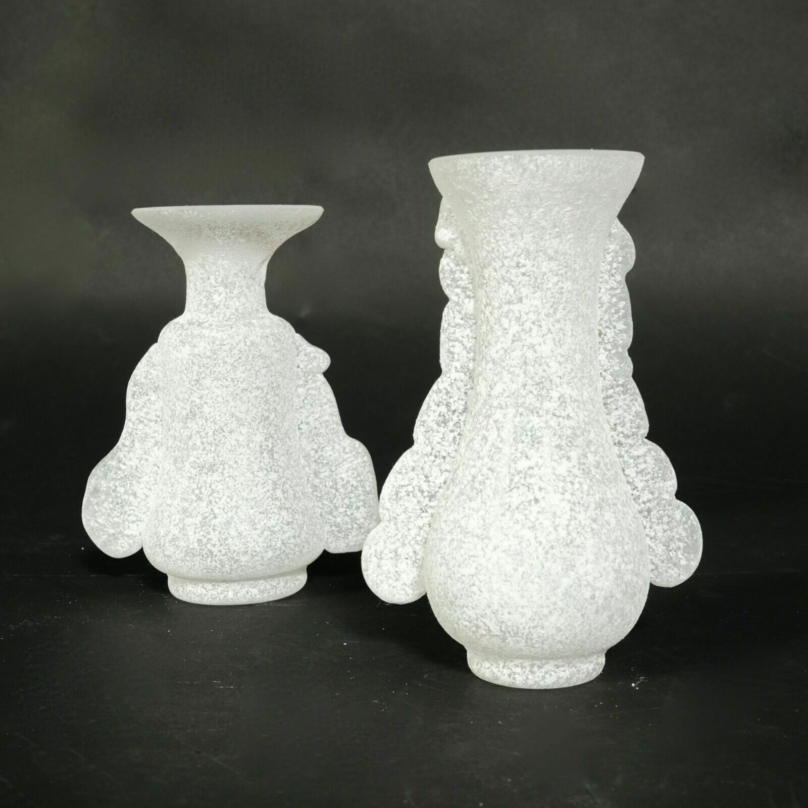 Home Decor Seguso White Excavation Glass Vases Pair Of Vittorio Rigattieri Murano Vases From The 70s photo