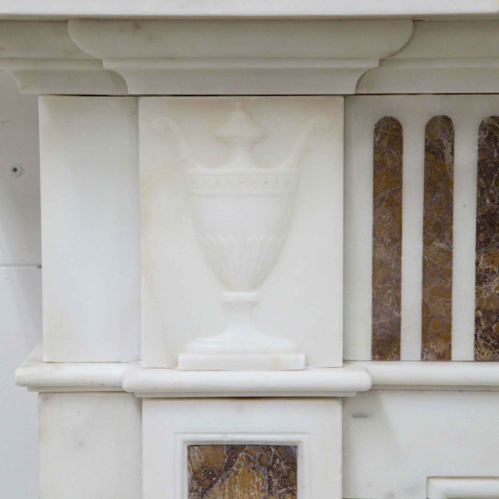 Marble Antique Late Georgian Statuary And Spanish Brocatello Inlay Chimneypiece C.1790 photo furniture