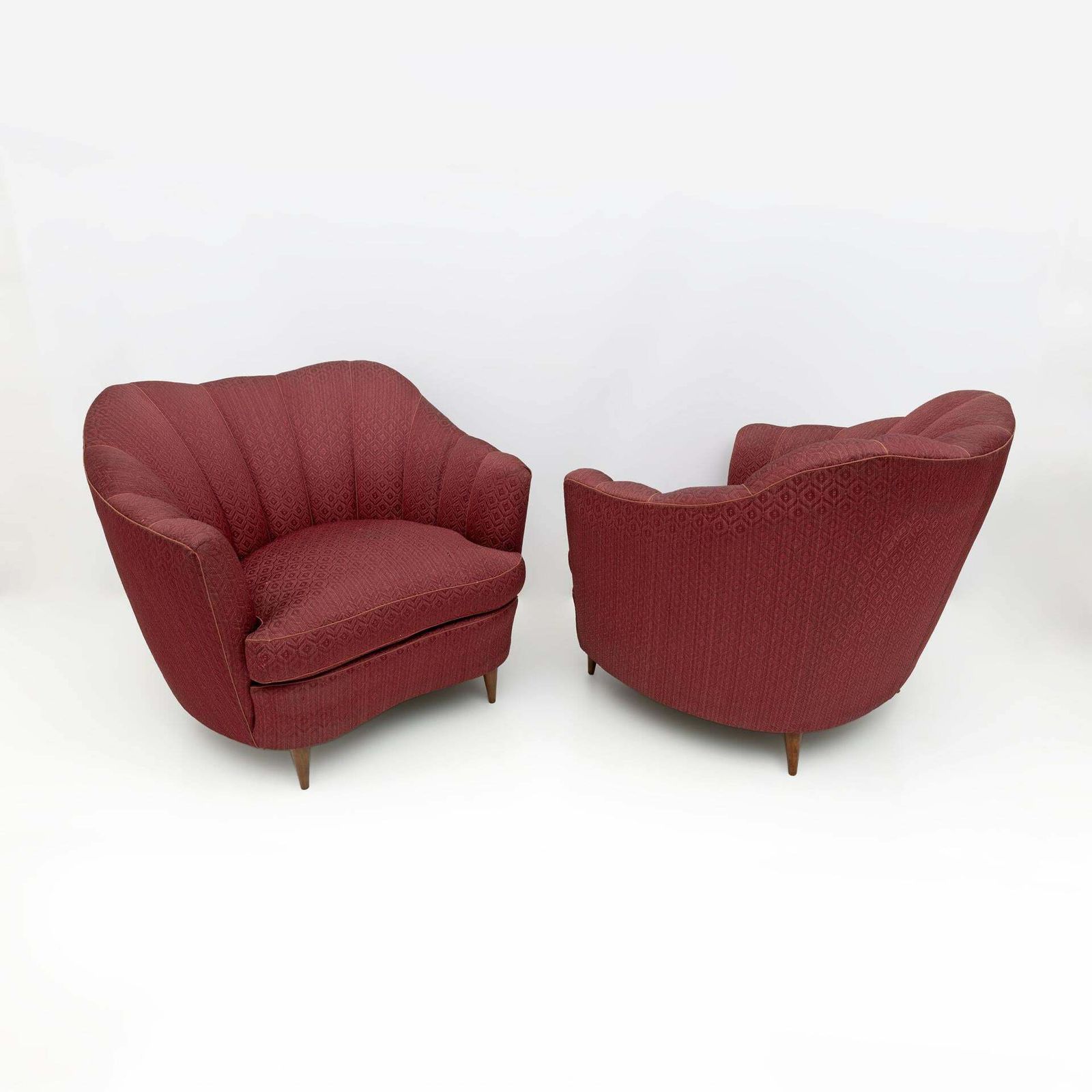 photo furniture Pair Of Gio Ponti Mid Century Modern Velvet Armchairs For Casa E Giardino, 1950s