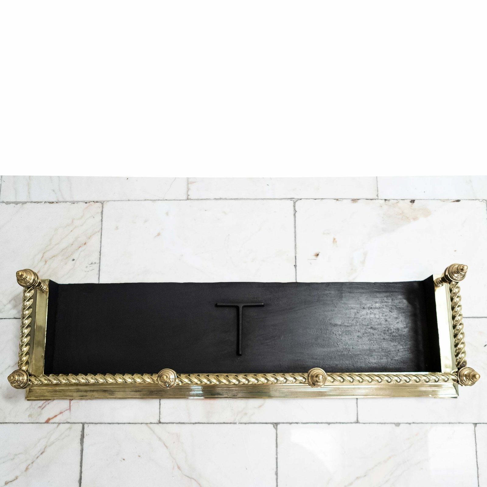 Antique Victorian Brass Fireplace Fender photo 750.0