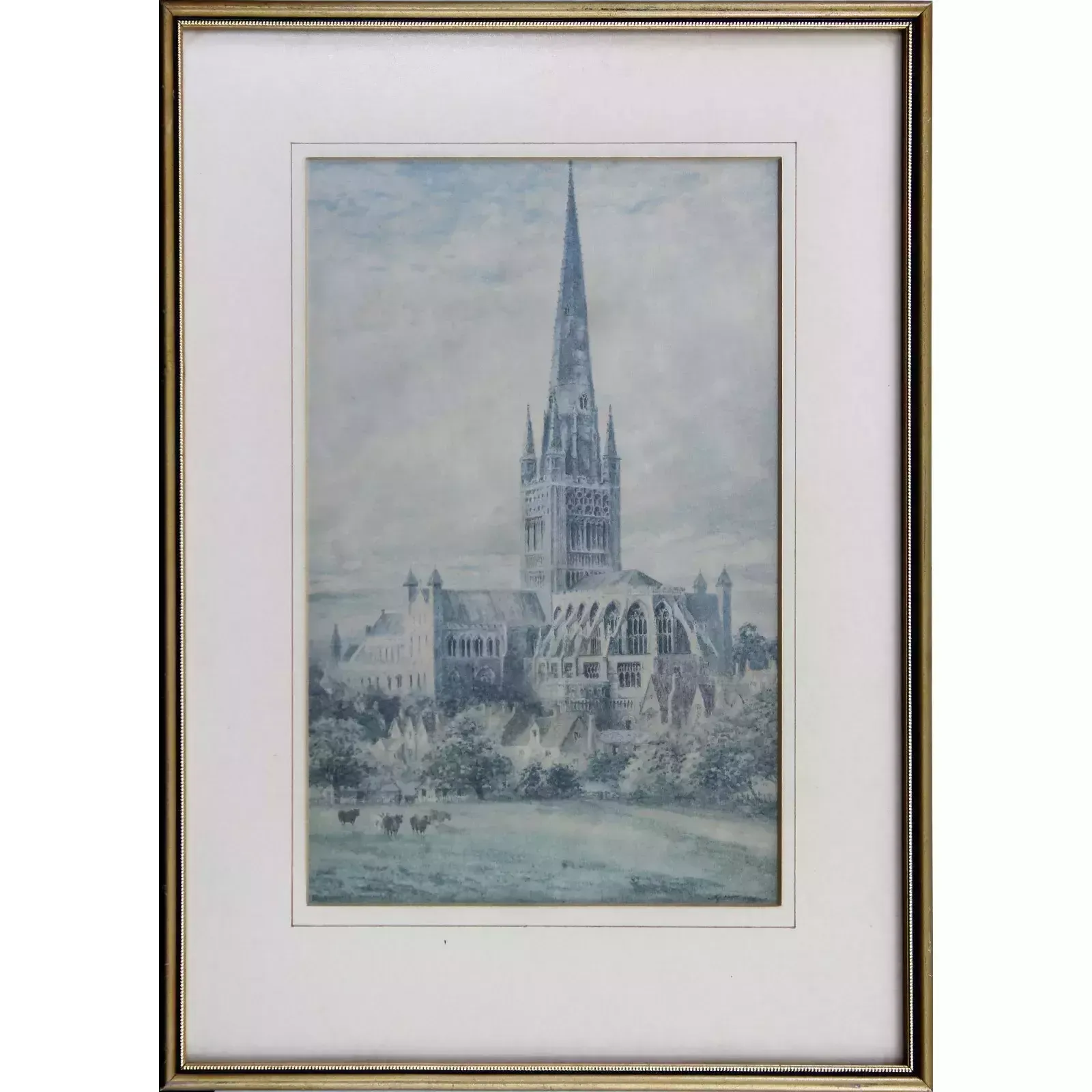 Set Of 3 Engravings/Print Of Norwich Cathedral photo furniture