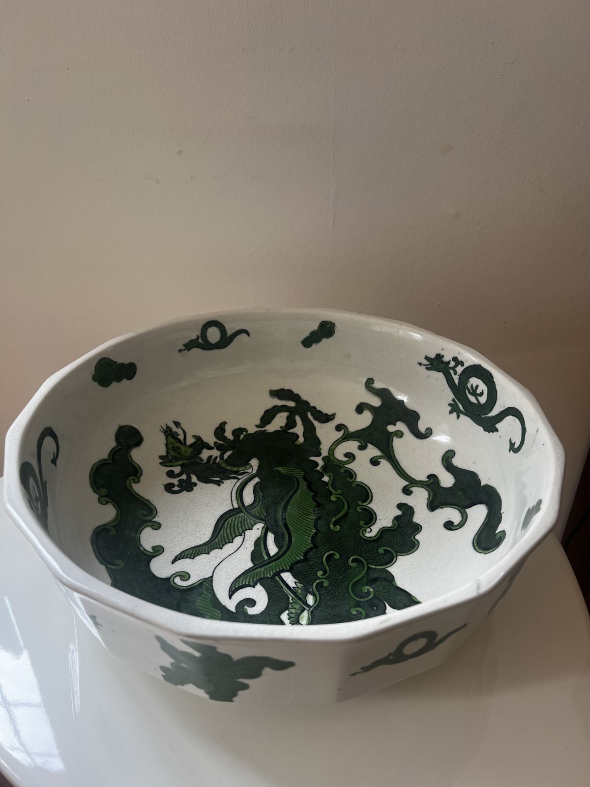Antique Masons Ironstone Hydra Jug And Bowl Set In ‘Chinese Dragon’ Design photo vinterior