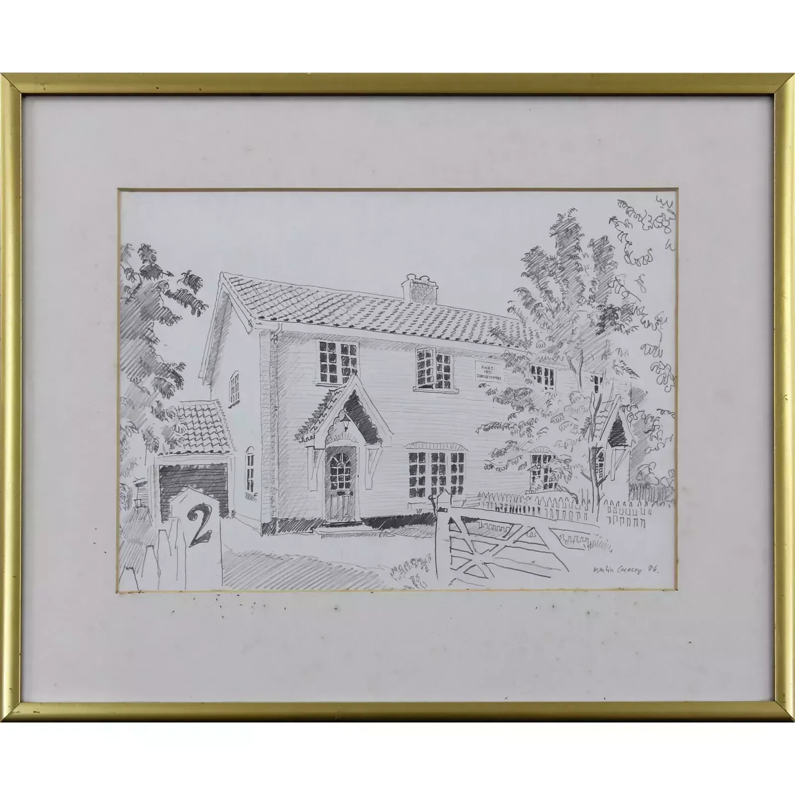 Pencil Sketch By Martin Creasey. Jubilee Cottages