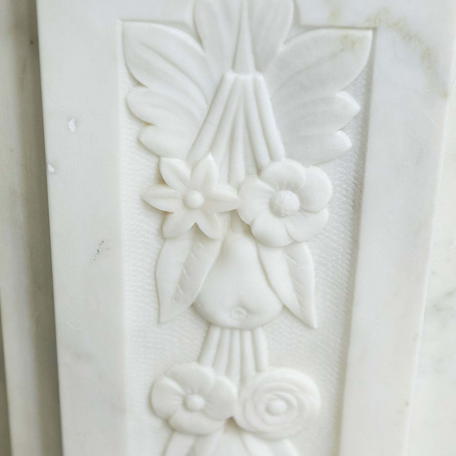 Antique Victorian Carved Statuary Marble Arched Chimneypiece photo furniture