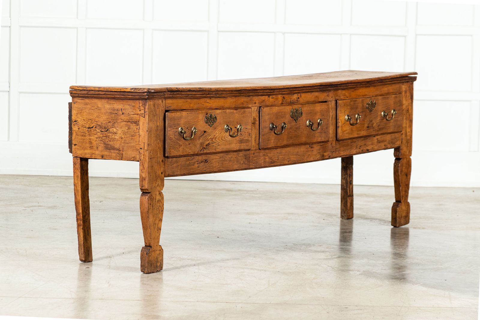 Large English 18thc Vernacular Elm Dresser Base photo for sale