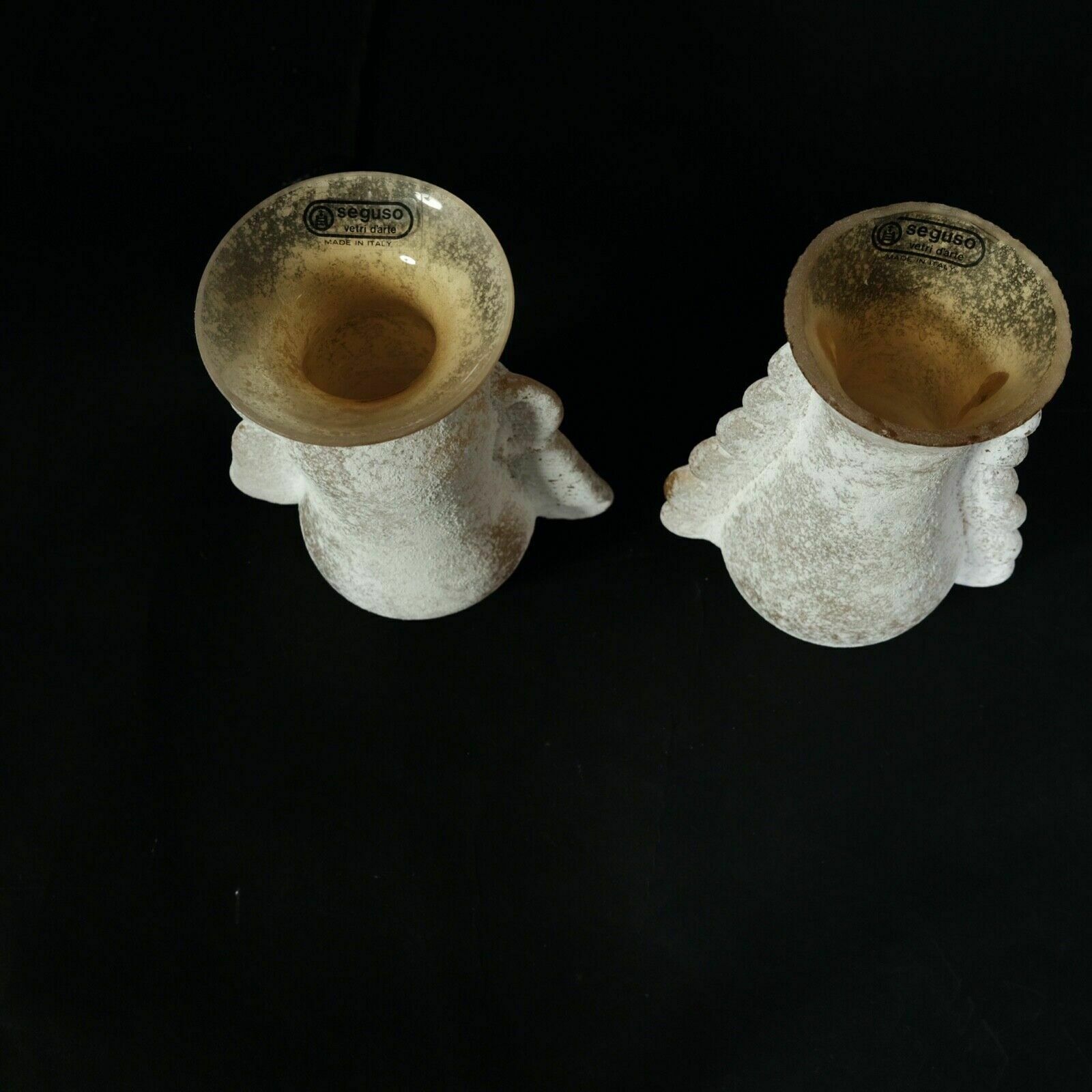 Pair Of Seguso Vases Ocher Glass Vases Vittorio Rigattieri Murano 1970s photo Home Decor