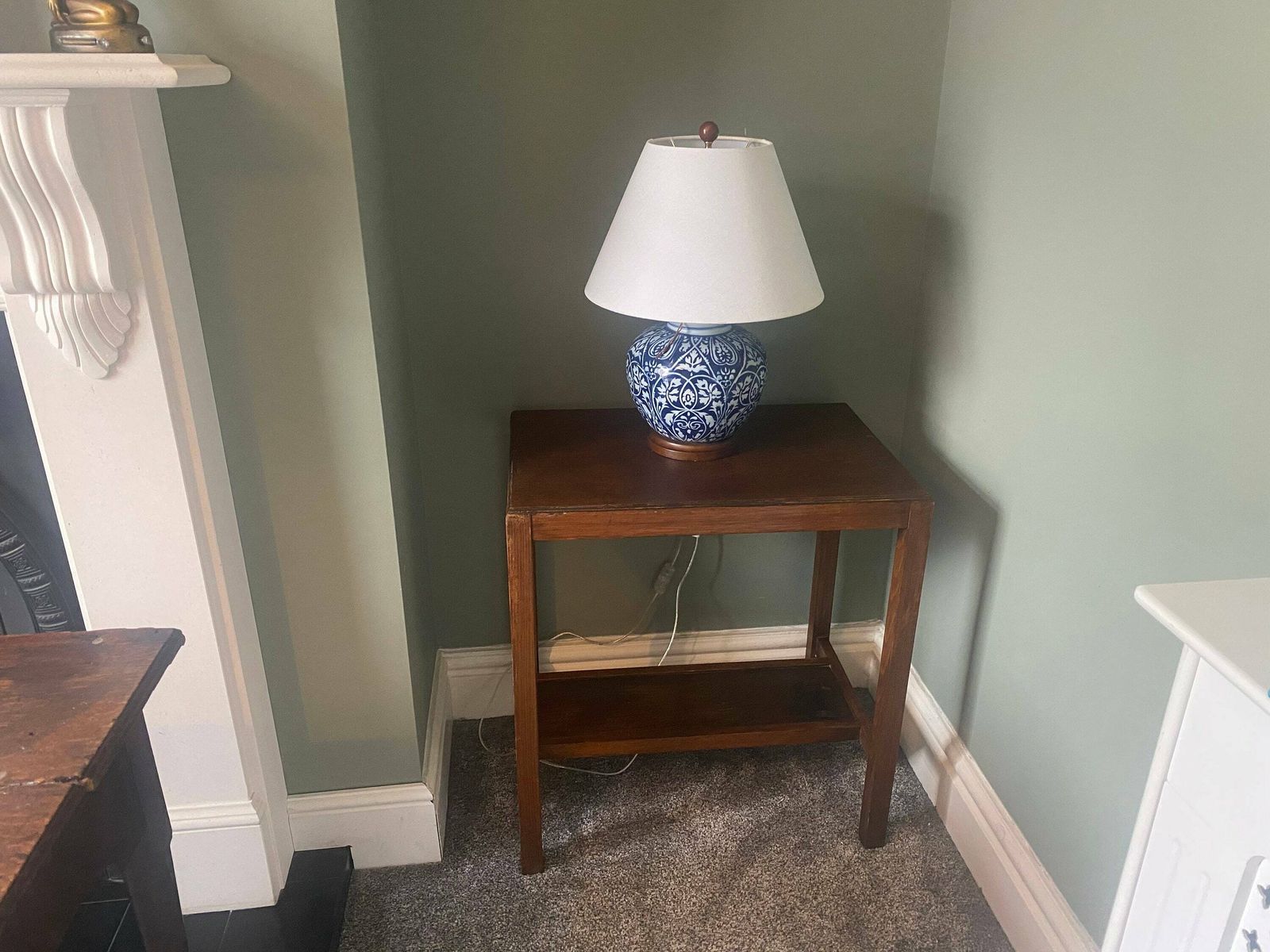 Vintage Two Tier Side Table Antique Console Table photo vinterior