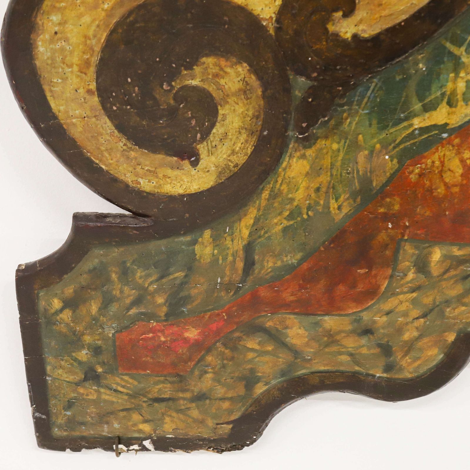 19th C Hand Painted Spanish Panel Headboard Overdoor photo for sale