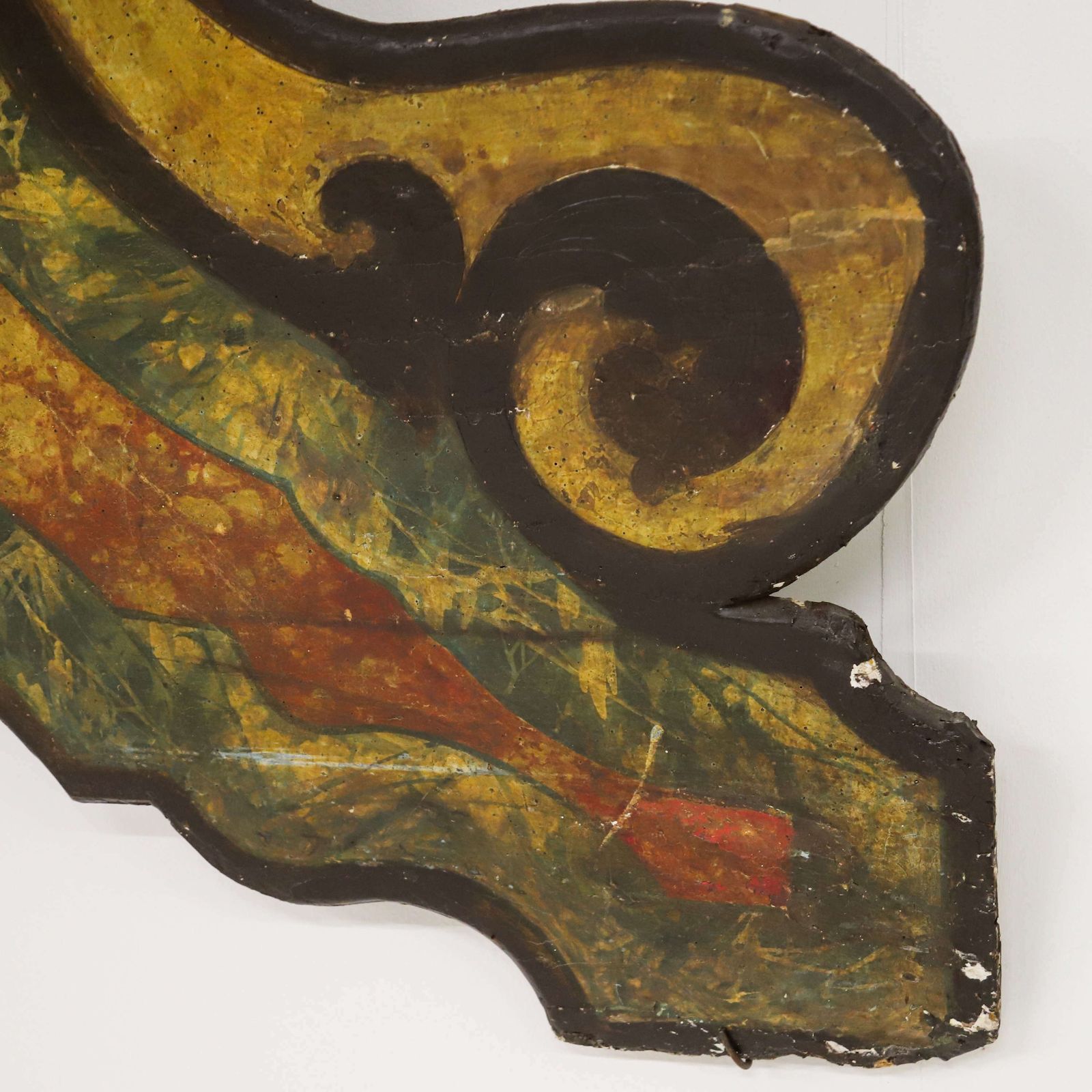 19th C Hand Painted Spanish Panel Headboard Overdoor photo Furniture
