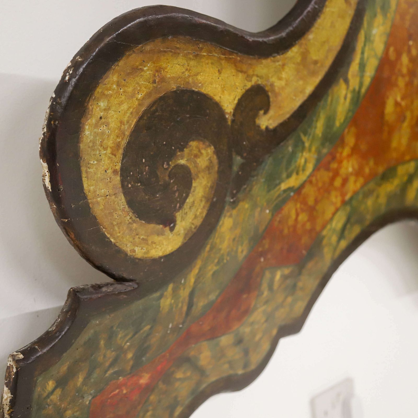 19th C Hand Painted Spanish Panel Headboard Overdoor photo buy