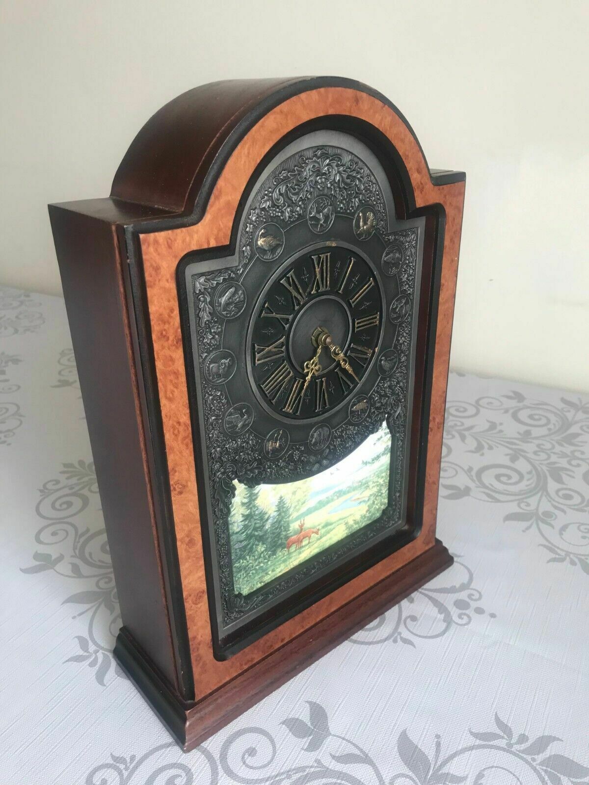 German Antique Franklin Mint The Sportsman's Year Clock photo furniture