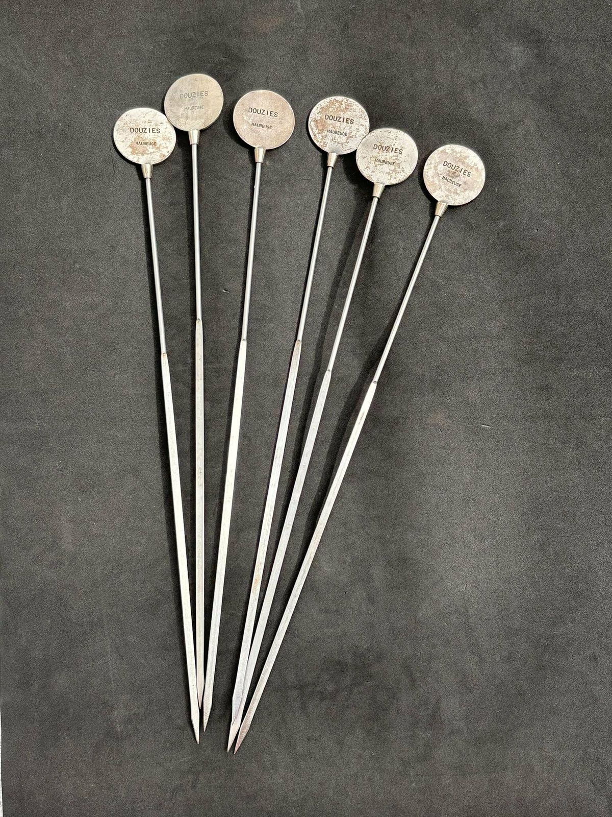 photo for sale Skewers Set 6 Old Profession Illustrations Barbecue Grill Picks Made In France Very Rare Set Hunter Gift Meat Seafood Wild Meat Gift