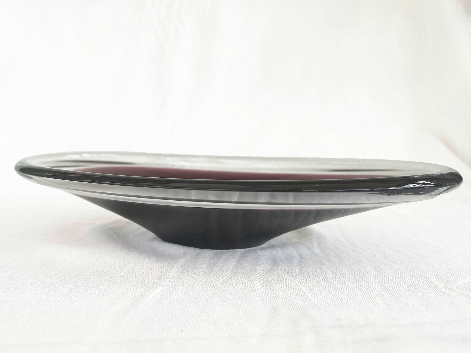 Purple Mid Century Scandinavian Biomorphic Studio Art Glass Bowl Circa 1960 photo Home Decor