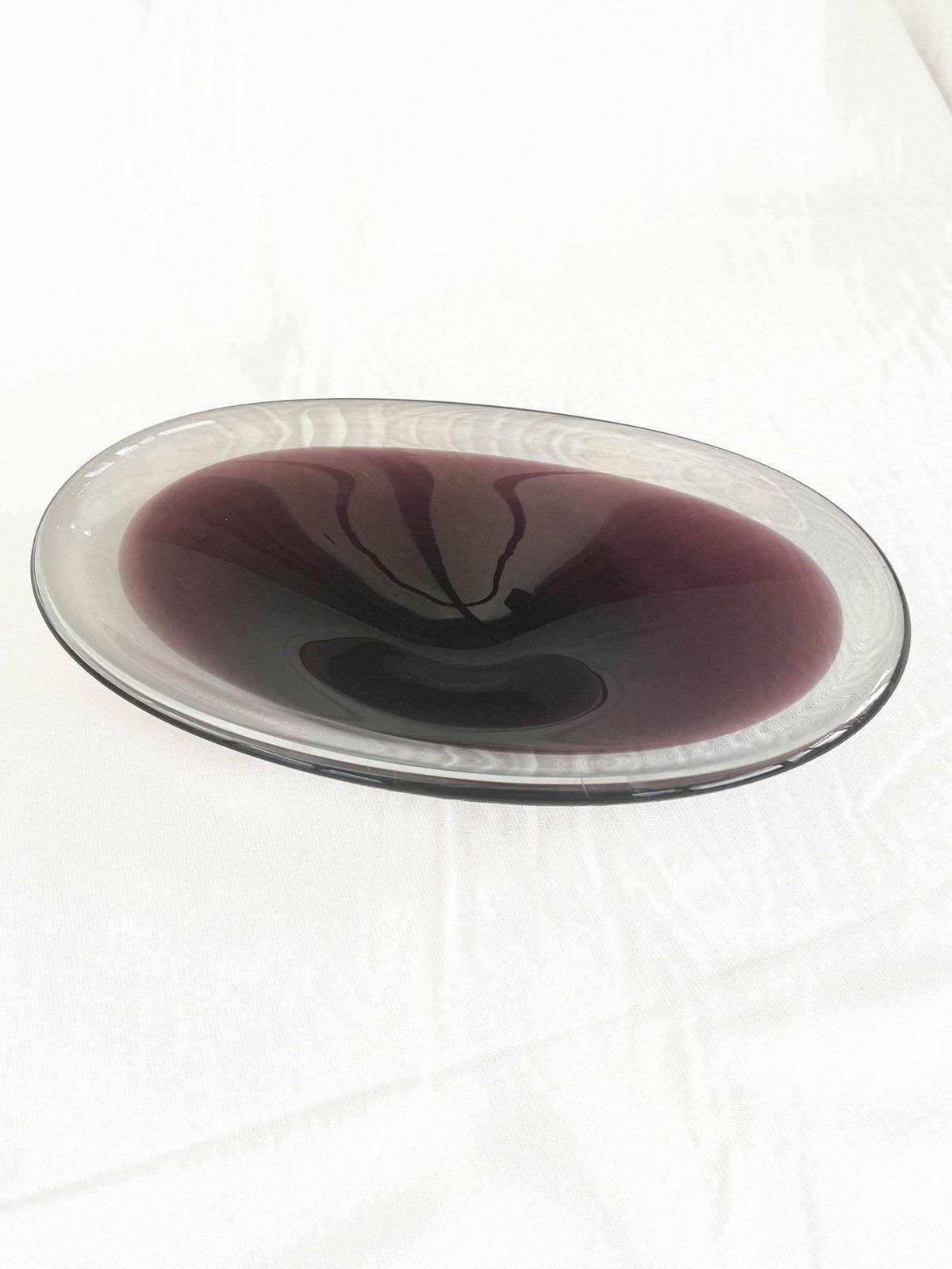photo furniture Purple Mid Century Scandinavian Biomorphic Studio Art Glass Bowl Circa 1960