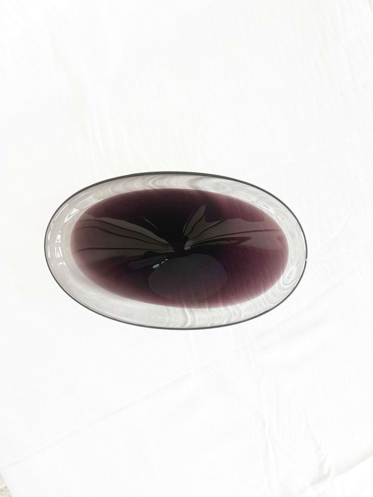 photo for sale Purple Mid Century Scandinavian Biomorphic Studio Art Glass Bowl Circa 1960