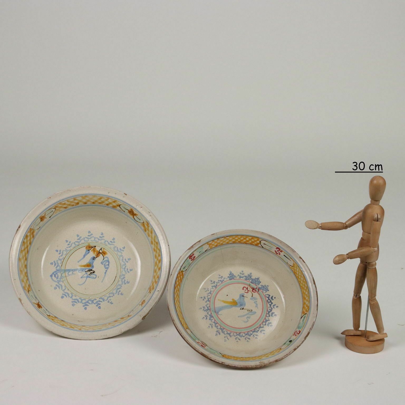 Group Of 3 Large Bowls First Half XIX Century Majolica From Grottaglie photo furniture