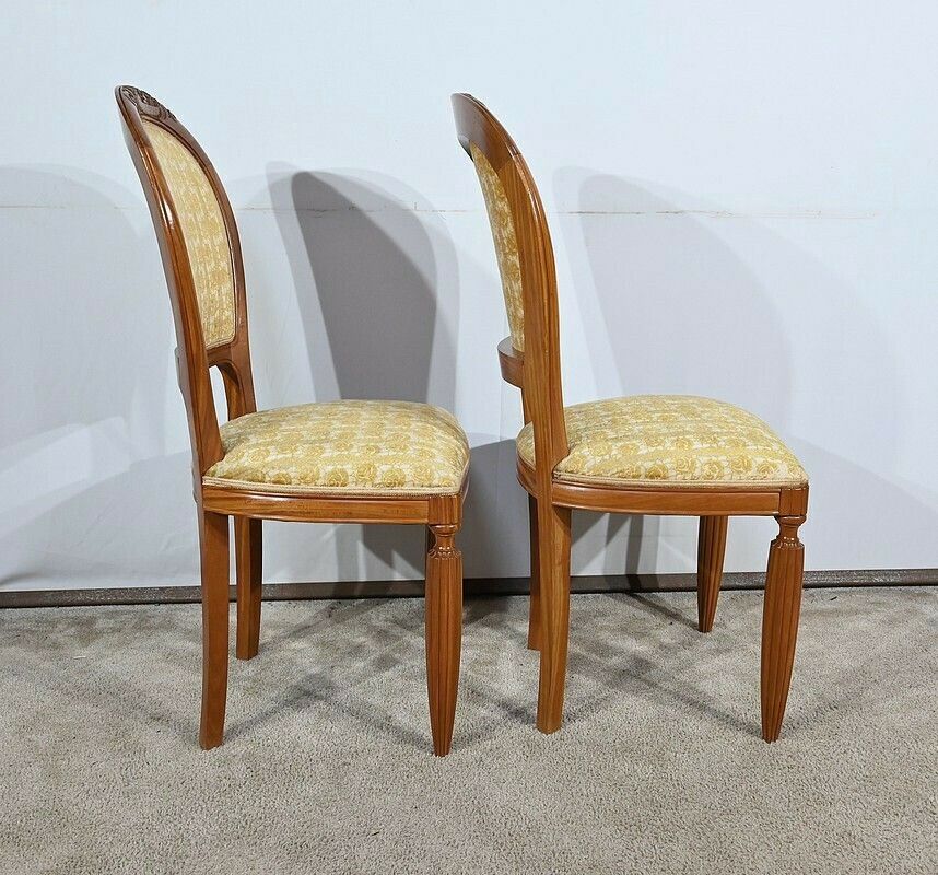 Pair Of Blond Mahogany Chairs, Art Deco – 1940 photo for sale