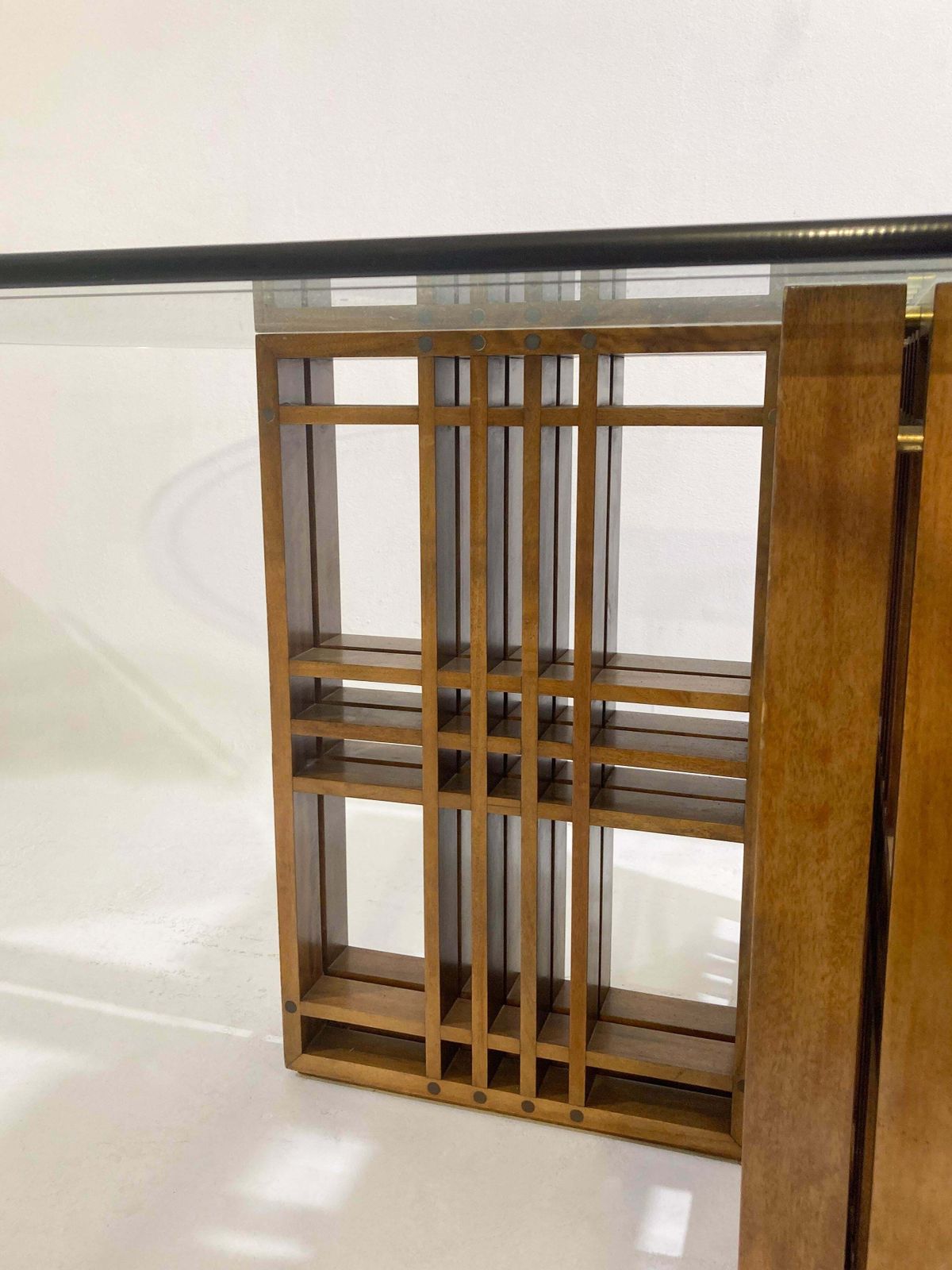 photo vinterior Mid Century Modern Italian Dining Table, Wood And Glass, 1960s