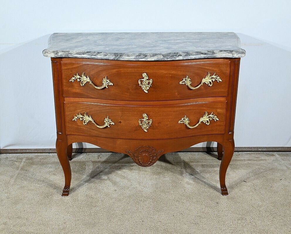Sauteuse Commode In Solid Mahogany, Louis XV Style – Late 19th Century