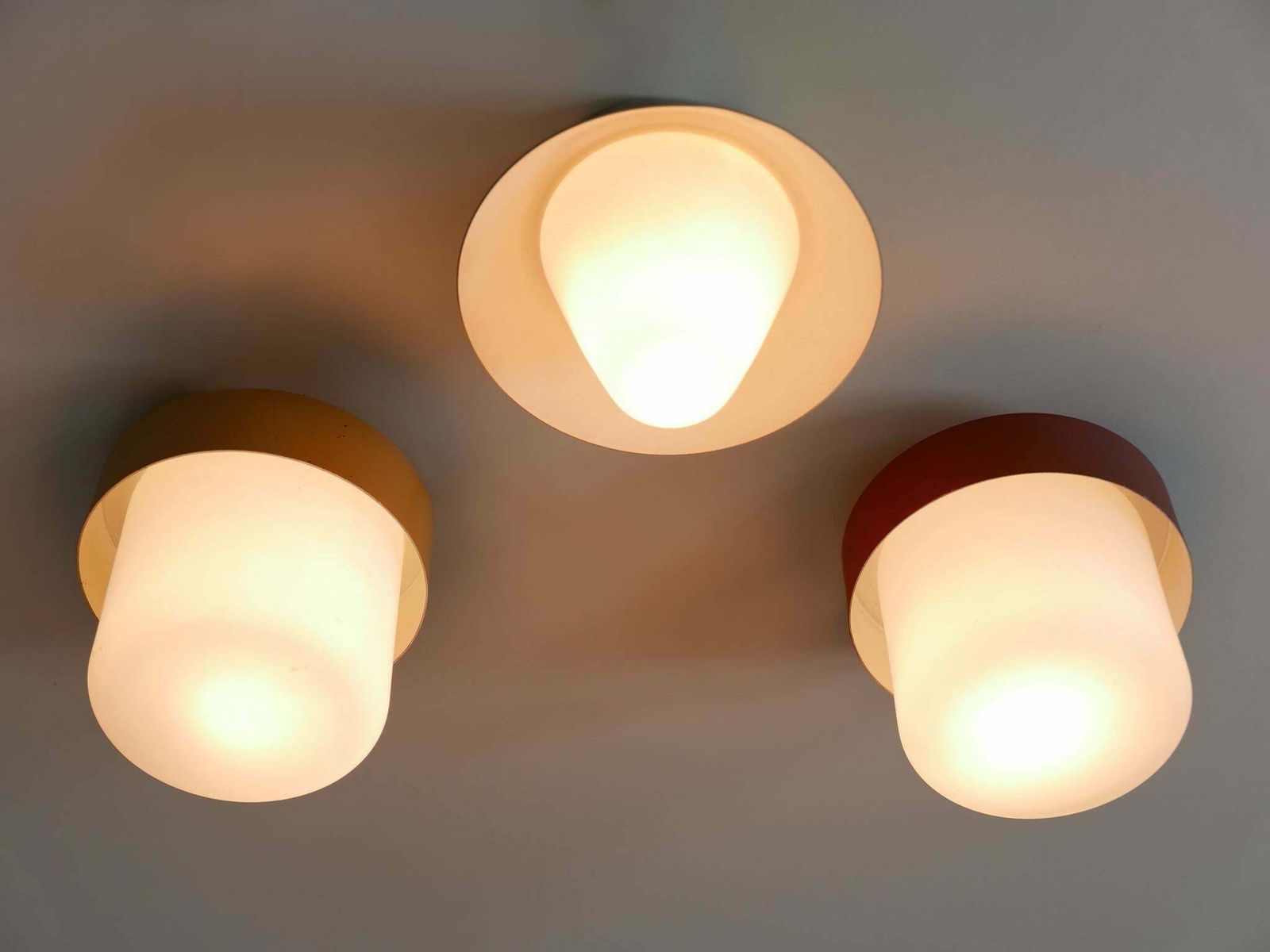 2616.0 Set Of Three Rare & Lovely Ceiling Fixtures Or Flush Mounts Germany 1960s photo
