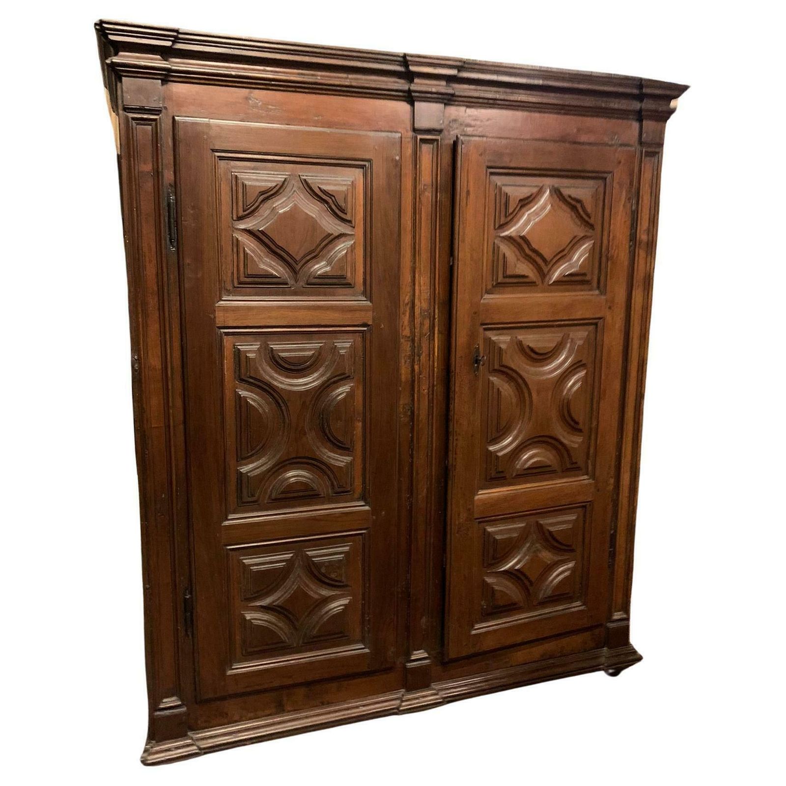 Two Door Wardrobe Armoires In Carved Walnut Wood, Italy photo buy