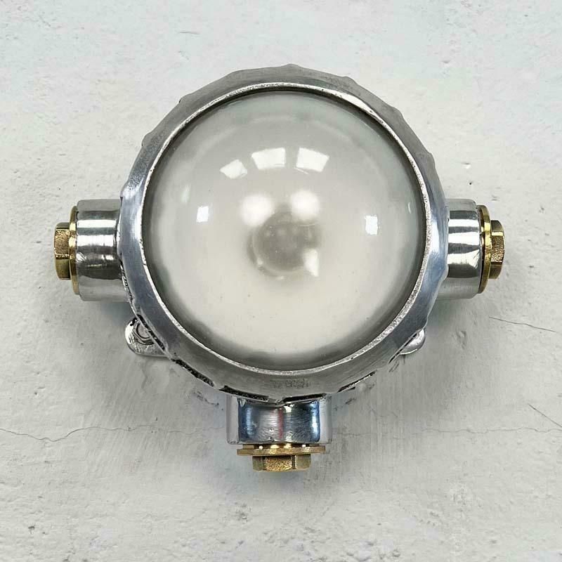 Late Century Vintage Industrial Spotlight   Frosted Glass photo Lighting