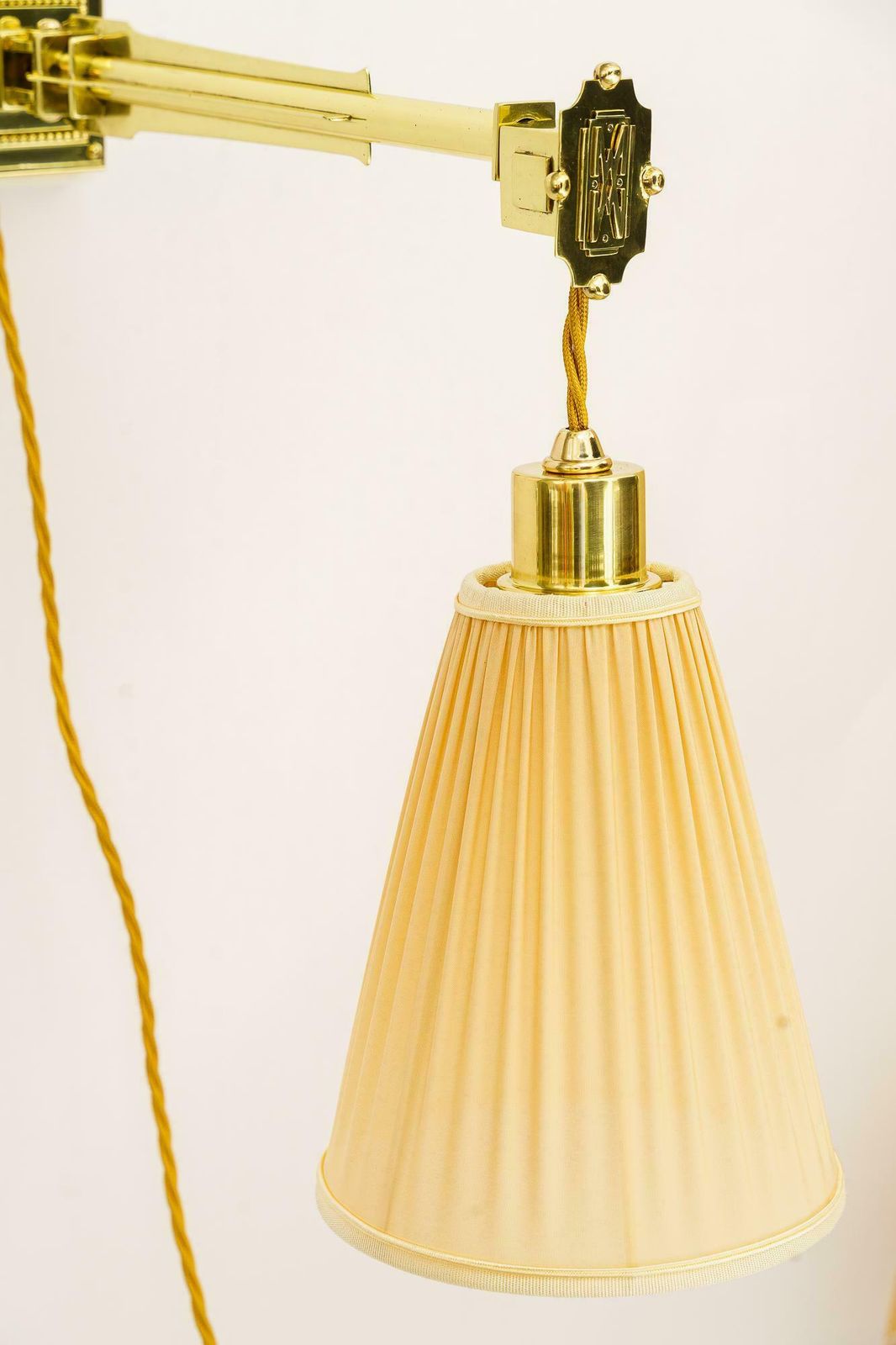 Lighting 2 Adjustable And Sviweling Art Deco Wall Lamps With Fabric Shades Vienna 1920s photo