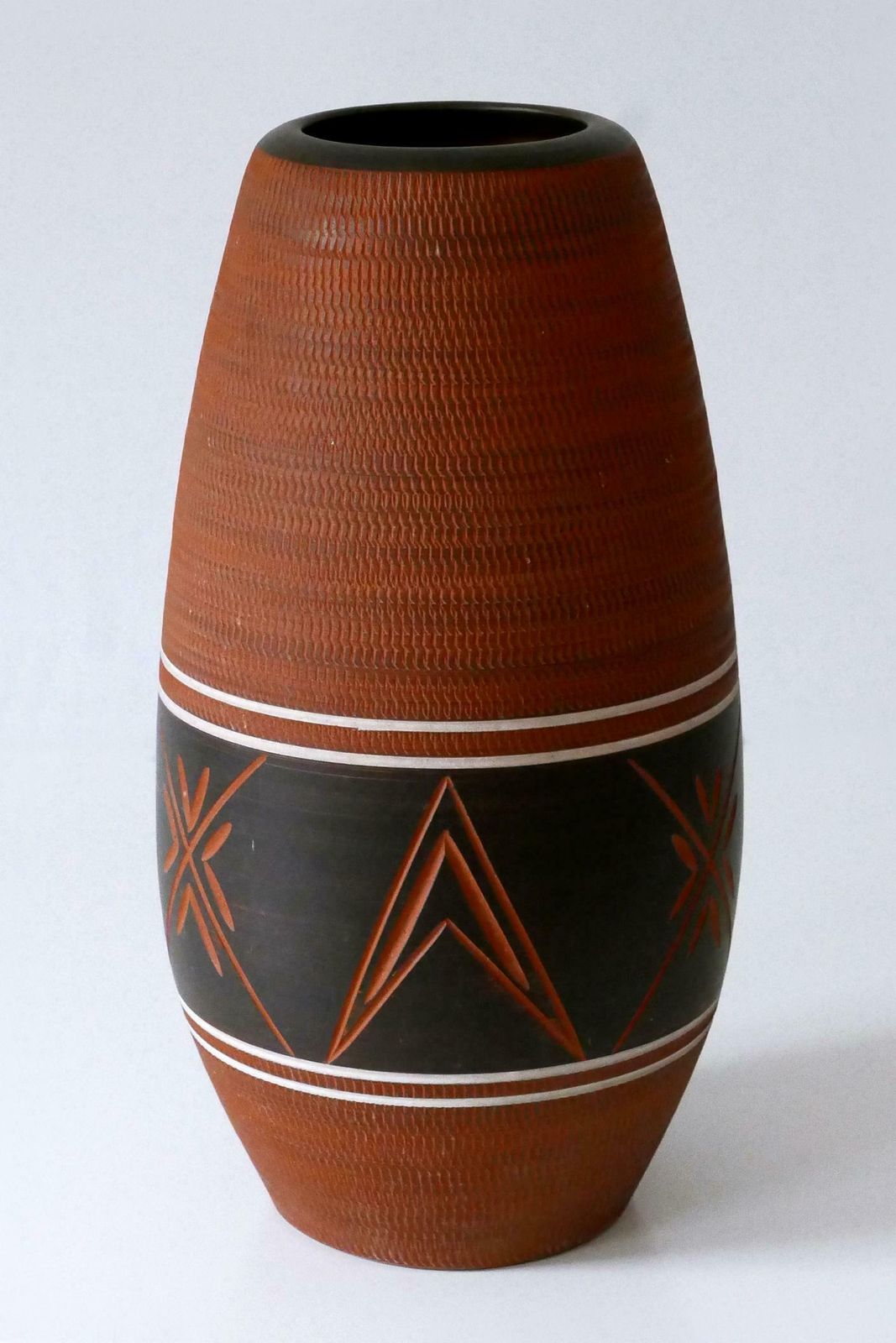 Rare, Large And Elegant Mid Century Modern Ceramic Floor Vase Germany 1960s photo for sale