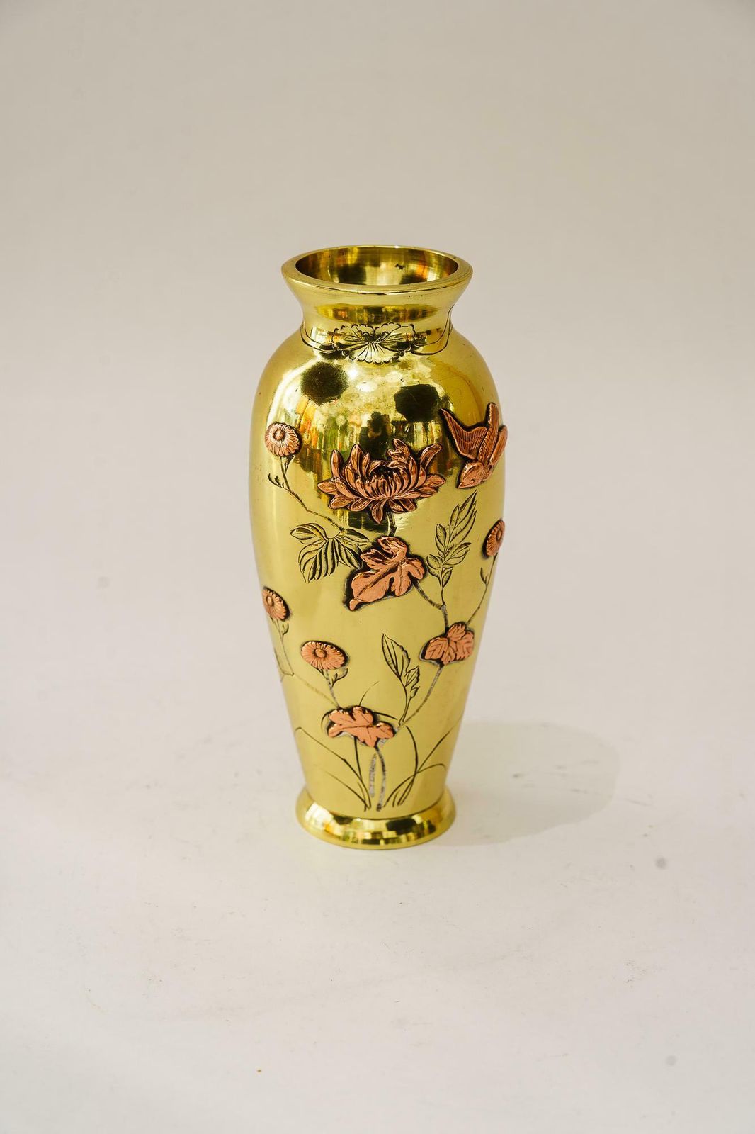 Art Deco Vase Brass And Copper Conbination Vienna Around 1920s photo furniture
