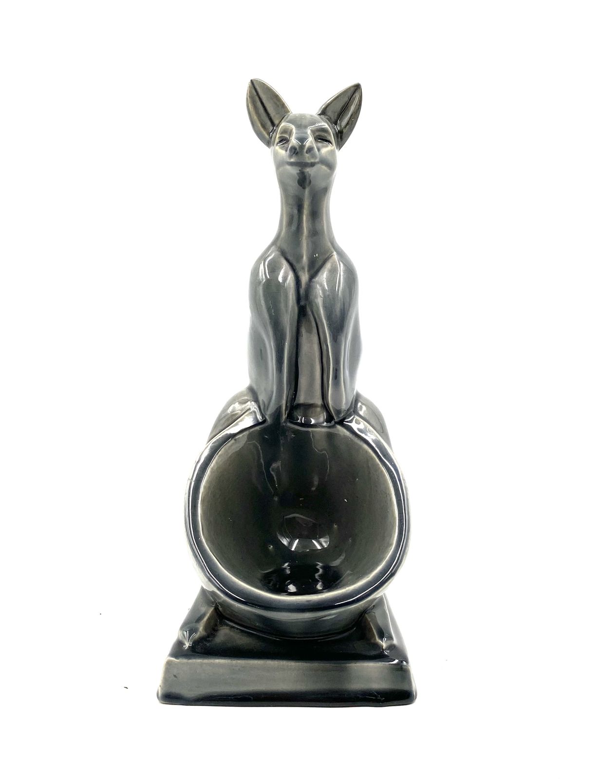Art Deco Kangaroo Ceramic Vide Poche, Aladin France 1940s photo vintage
