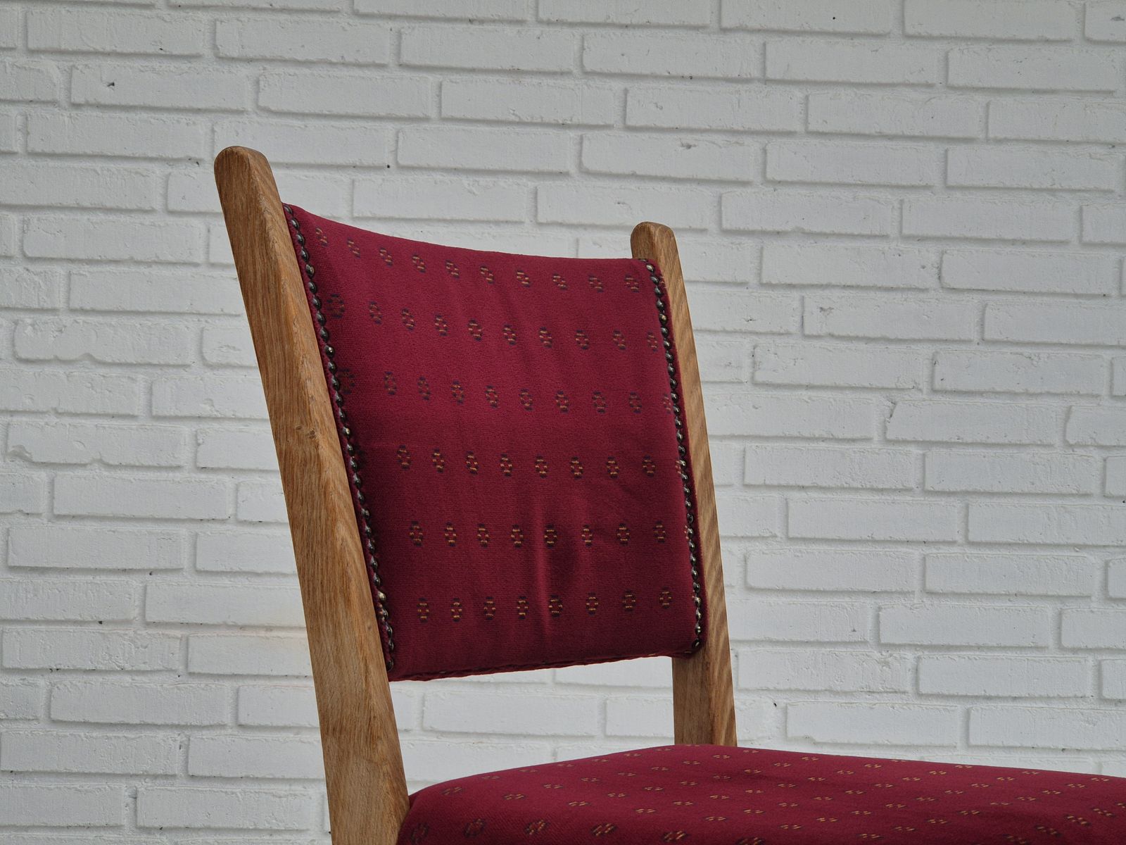 Jaren 1970 – Set Van 6 Deense Eetkamerstoelen, Zeer Goede Staat, Eikenhout. photo vintage