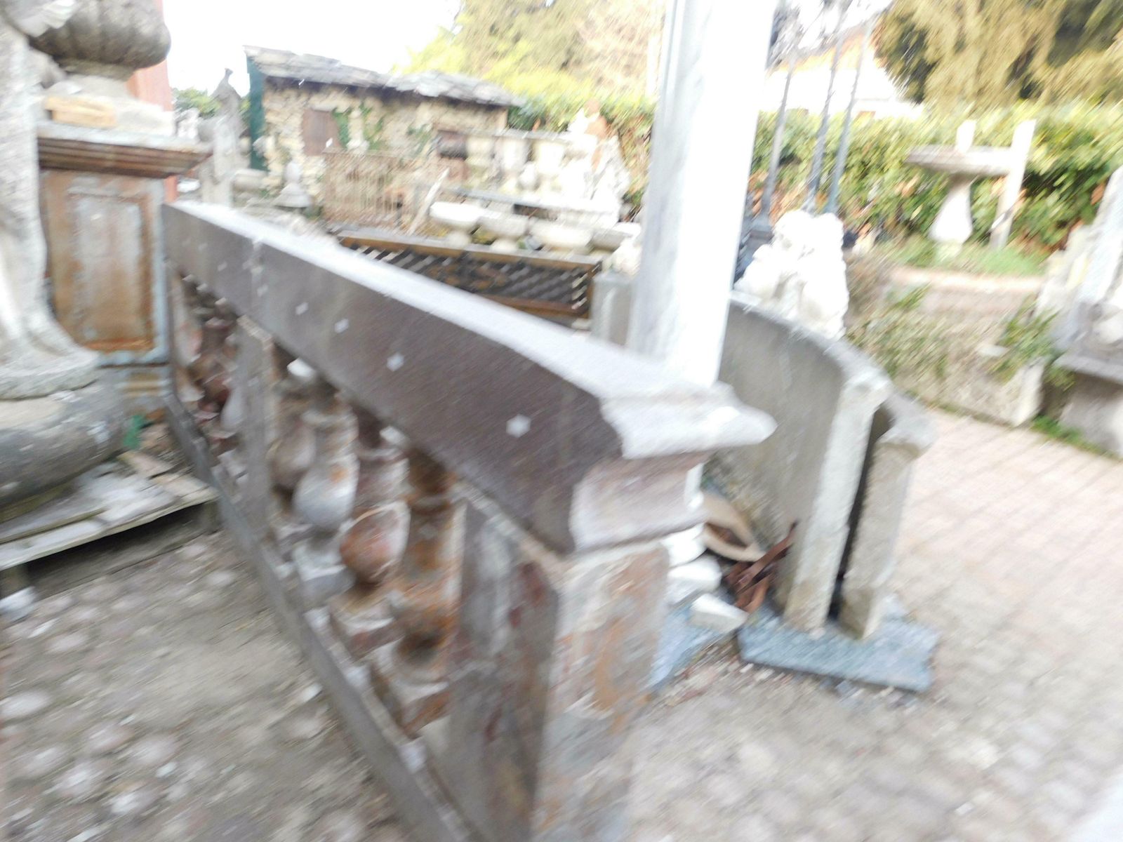 Home Decor Pair Of Pink Marble Balustrade Railings, With Sculpted Columns, Italy photo