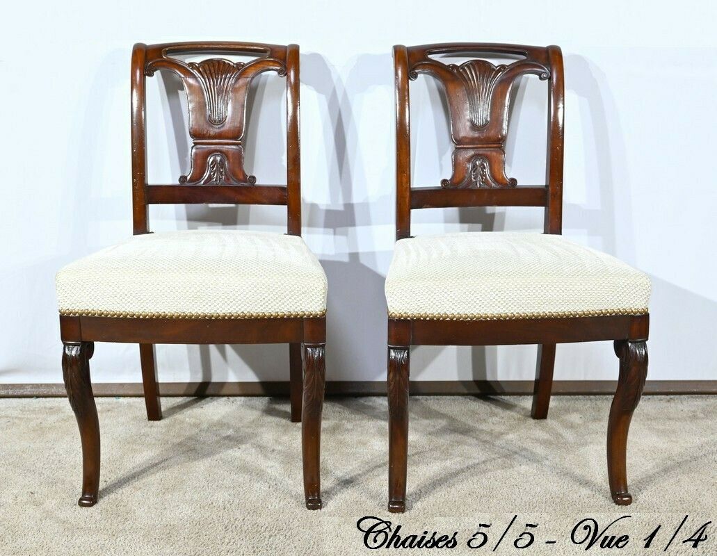 Suite Of 5 Cuban Mahogany Chairs, Restoration Period – Early 19th Century photo 1630.0