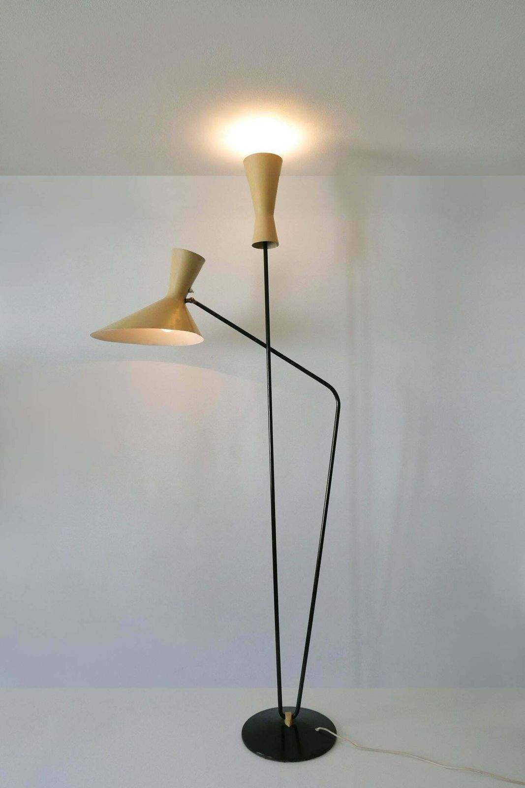 photo for sale Rare Iconic Mid Century Modern Floor Lamp By Prof. Carl Moor For Bag Turgi 1950s