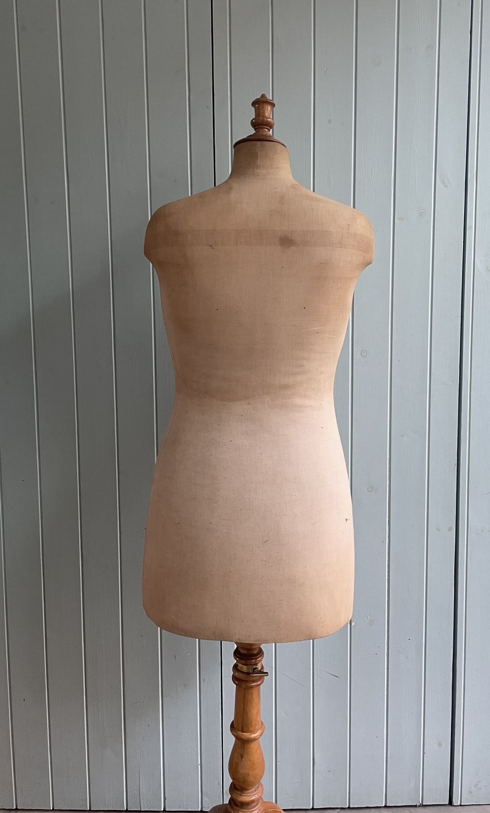 Vintage English Mid Century Linen And Pine Mannequin photo vintage