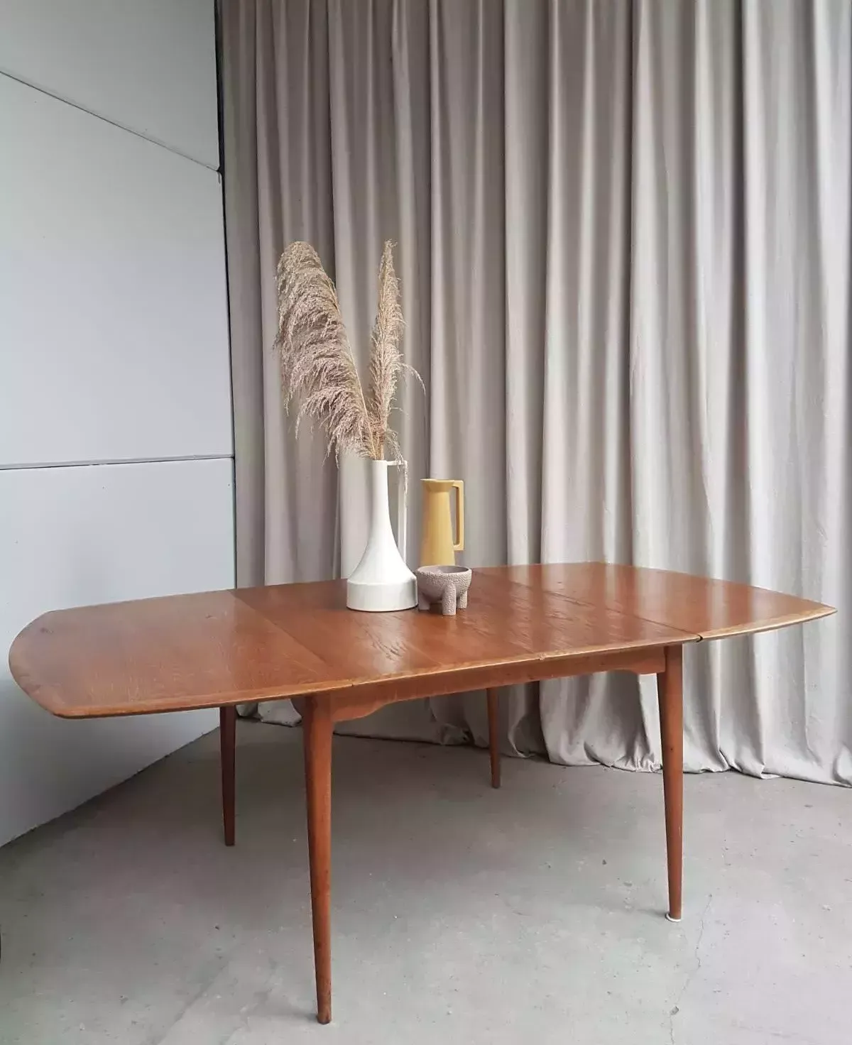 Vtg Mid Century Oak Norwegian Extending Dining Table Danish By Gustav Bahus R433 photo furniture