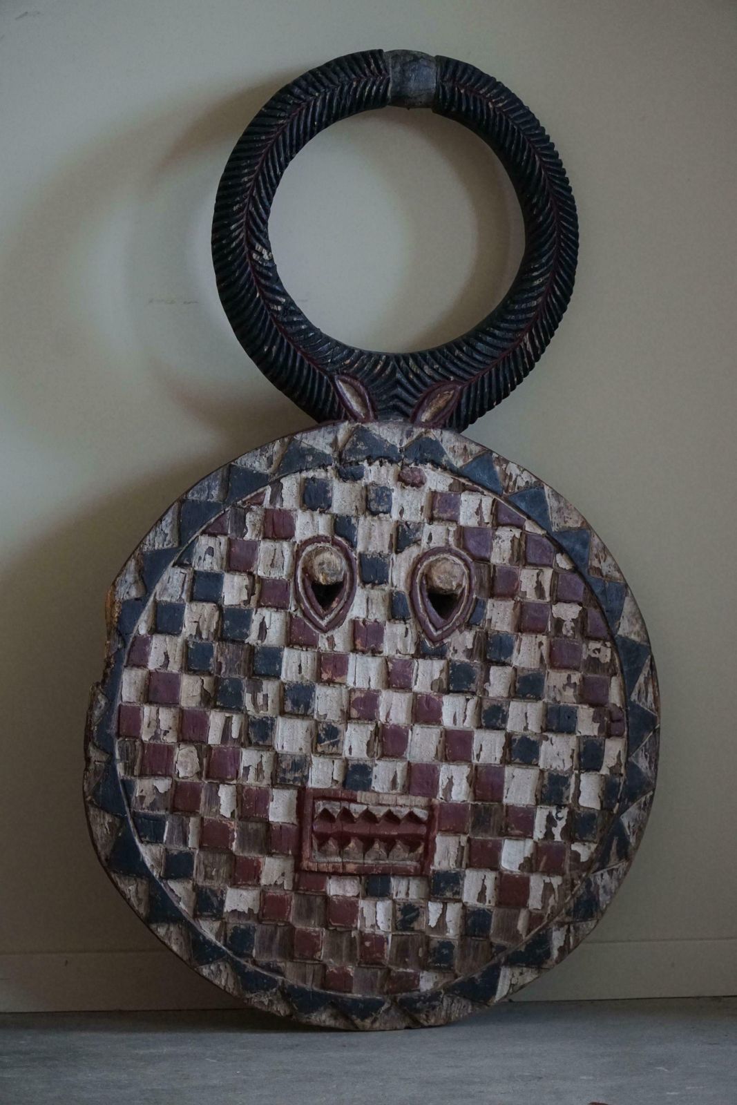 1146.0 Large African Wooden Baule Kple Kple Tribal Mask, Ivory Coast, Mid 20th Century photo