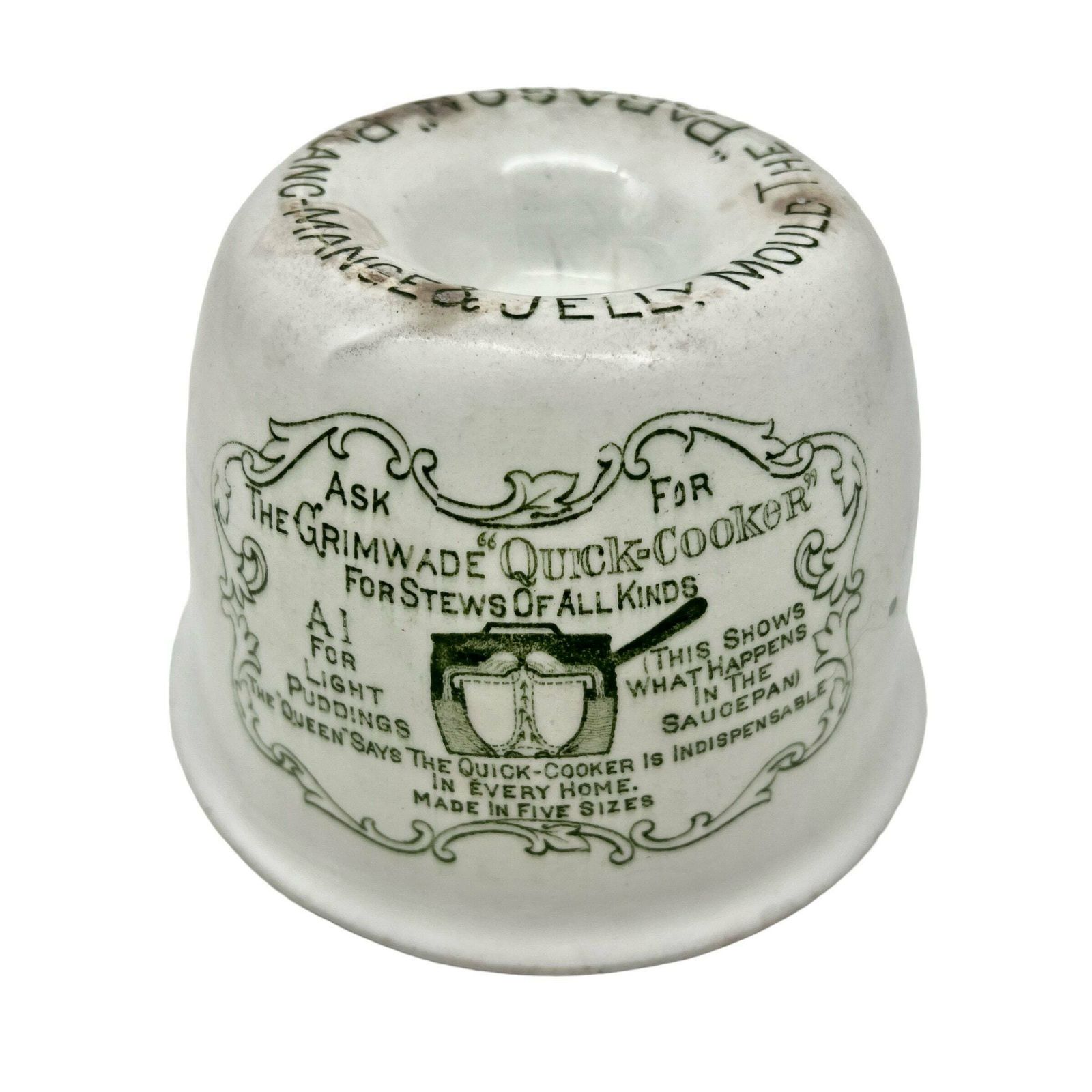 Antique Grimwade Advertising Blanc Mange & Jelly Mould   The "Paragon "   Kitchenalia