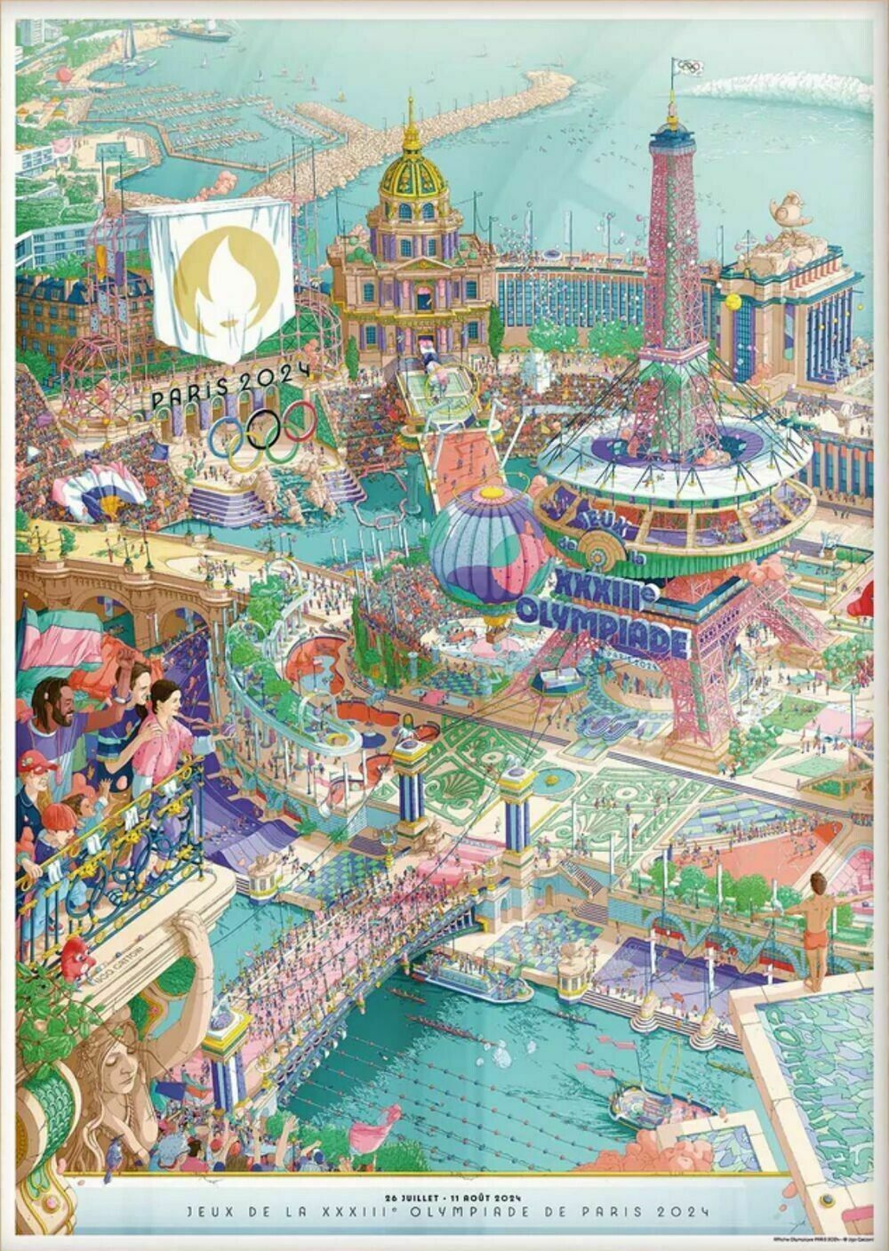 Paris Olympic Games 2024   Official Poster Print Sports Paris