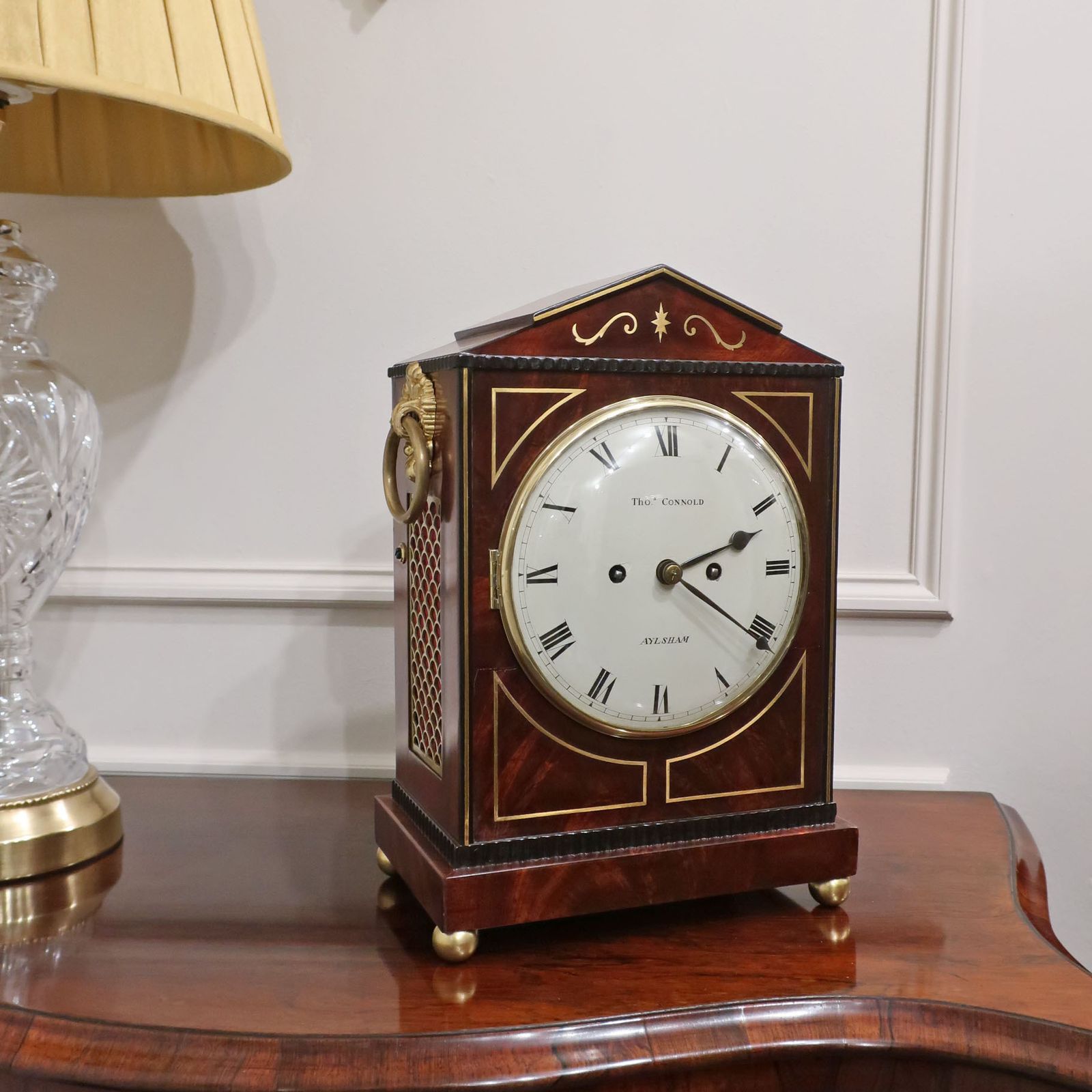 Regency Mahogany And Brass Inlaid Bracket Clock By Thomas Connold photo furniture