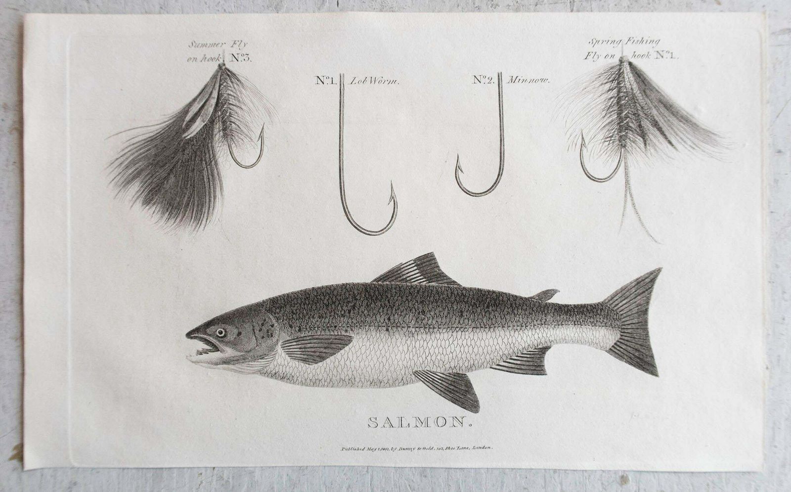 Set Of 5 Original Antique Fishing / Angling Prints, Dated 1801 photo furniture