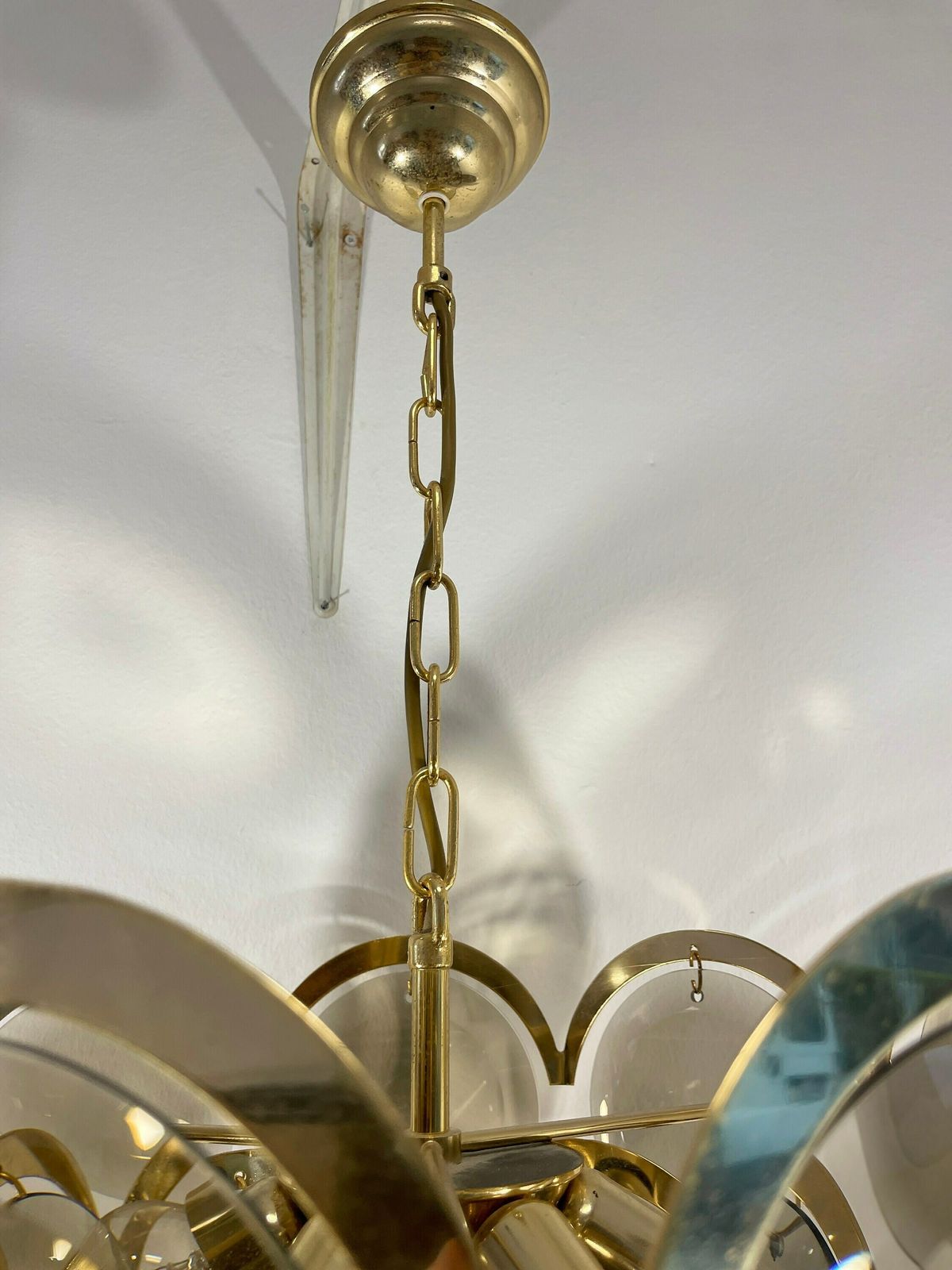 Vistosi Smoked Glass Disc Chandelier, Italy, 1960s, Mid Century Modern, Vintage Chandelier , Vintage Lightning , Vintage Decor , Retro Lamp photo buy