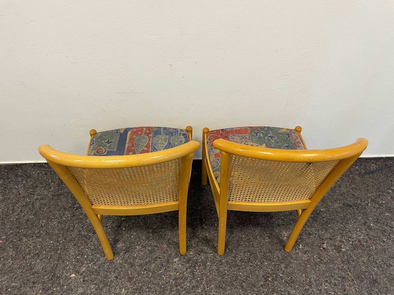 1 Of 2 Cane Chairs / Wood Dining Chairs/ Rattan Dining Chairs / Kitchen Dining Chairs / Postmodern Style Chair / 80s / Boho Furniture photo Furniture