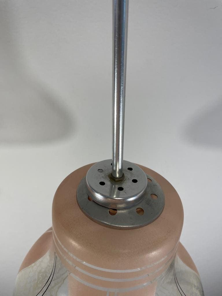 Vintage Rose Pendant Lamp / 70s Pendant Lamp / Vintage Ceiling Lamp / Retro Pendant Lamp Rose / 70s Clear Lamp/Retro / Retro Decor photo vinterior