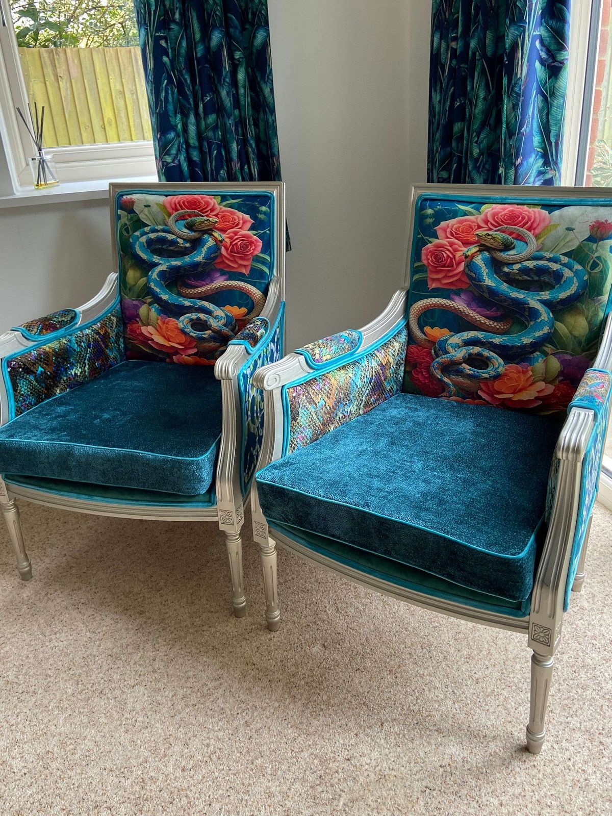 photo for sale 1 Of 2 Vintage Dining Chair/ Wood Cane Rafia  Boho Style Vintage Italy Mcm Cane Chair/Boho Chairs